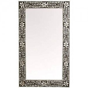 Floral Black Mother of Pearl Handmade Mirror Frame Inlay Furniture   292665267438